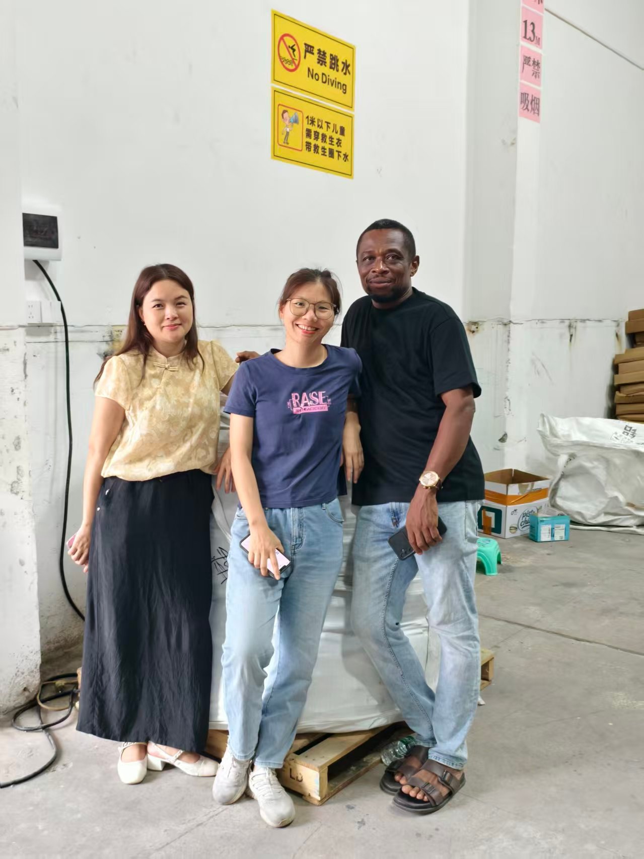 Buyer visit photo inside the warehouse area